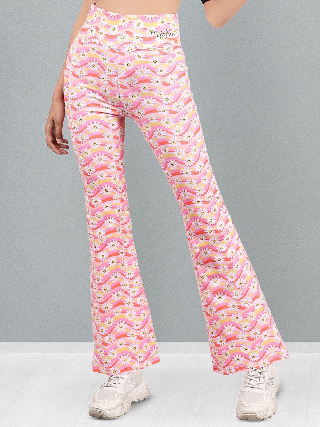 dchica-girls-floral-printed-flared-sports-track-pants