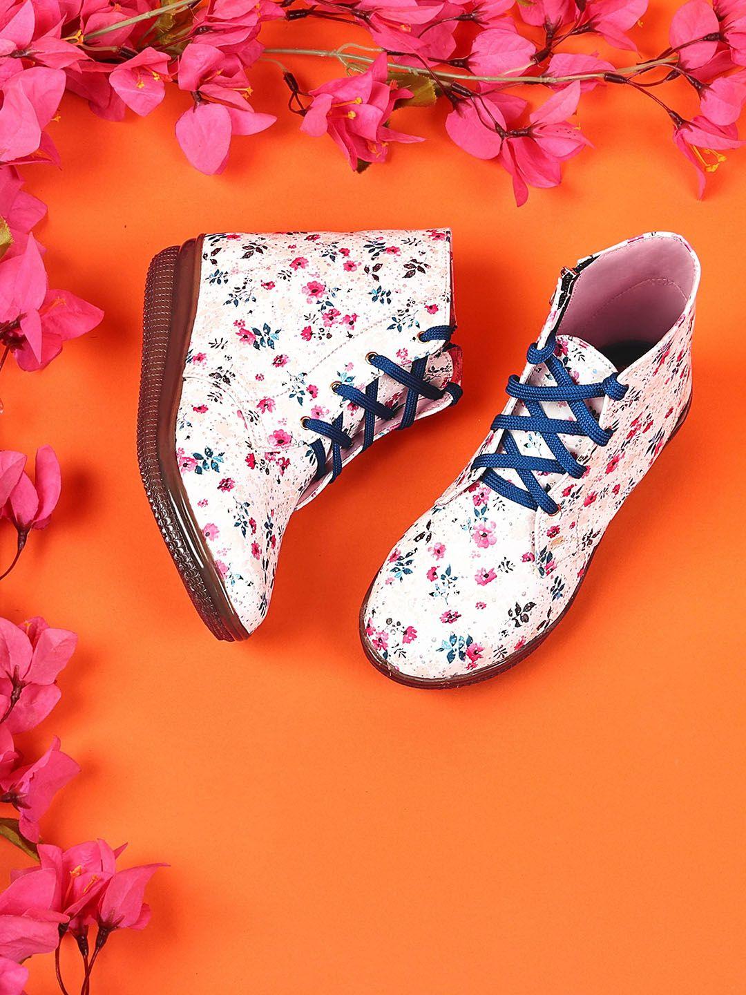 dchica girls floral printed mid-top regular boots