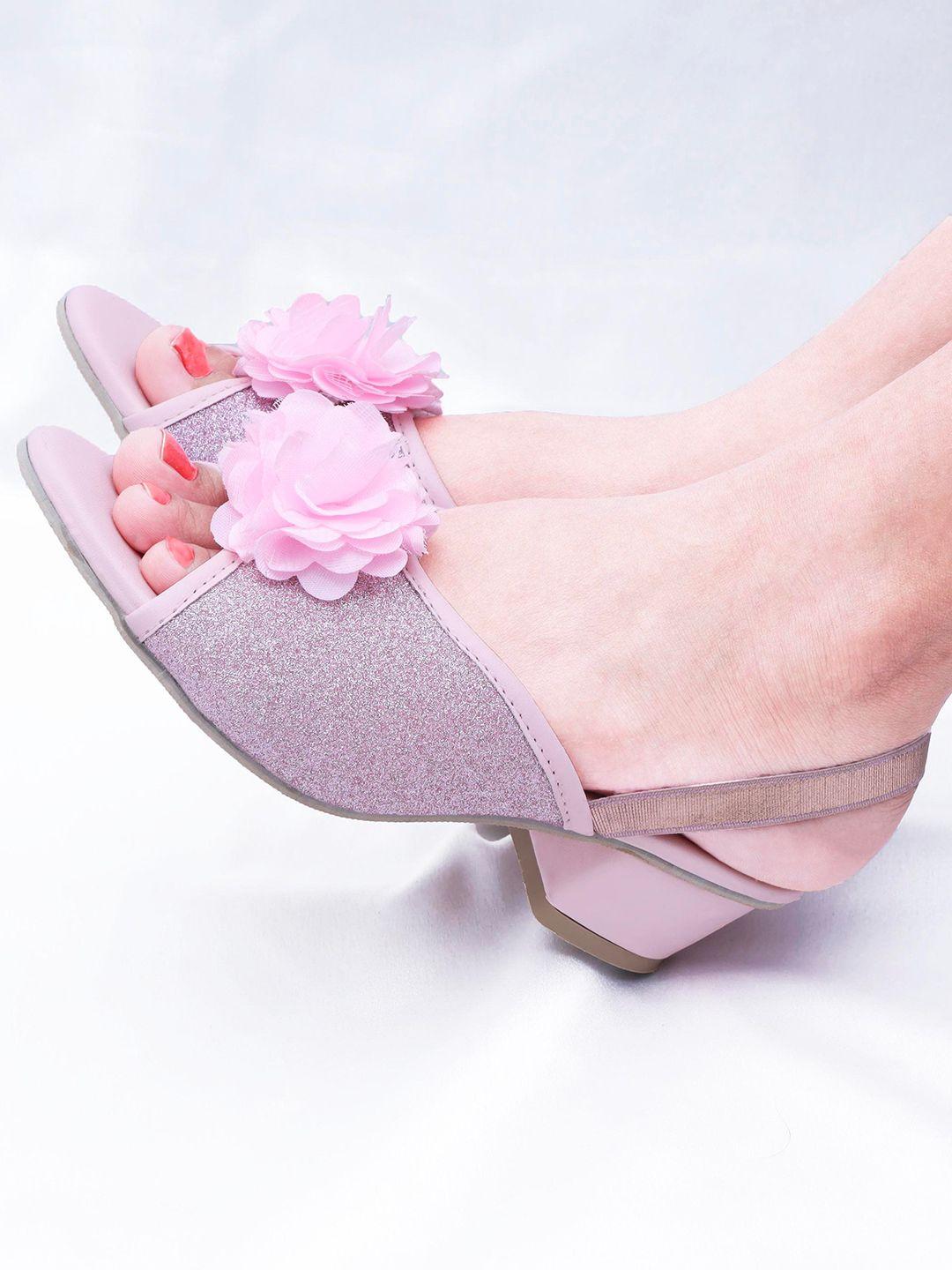 dchica girls pink party block heels