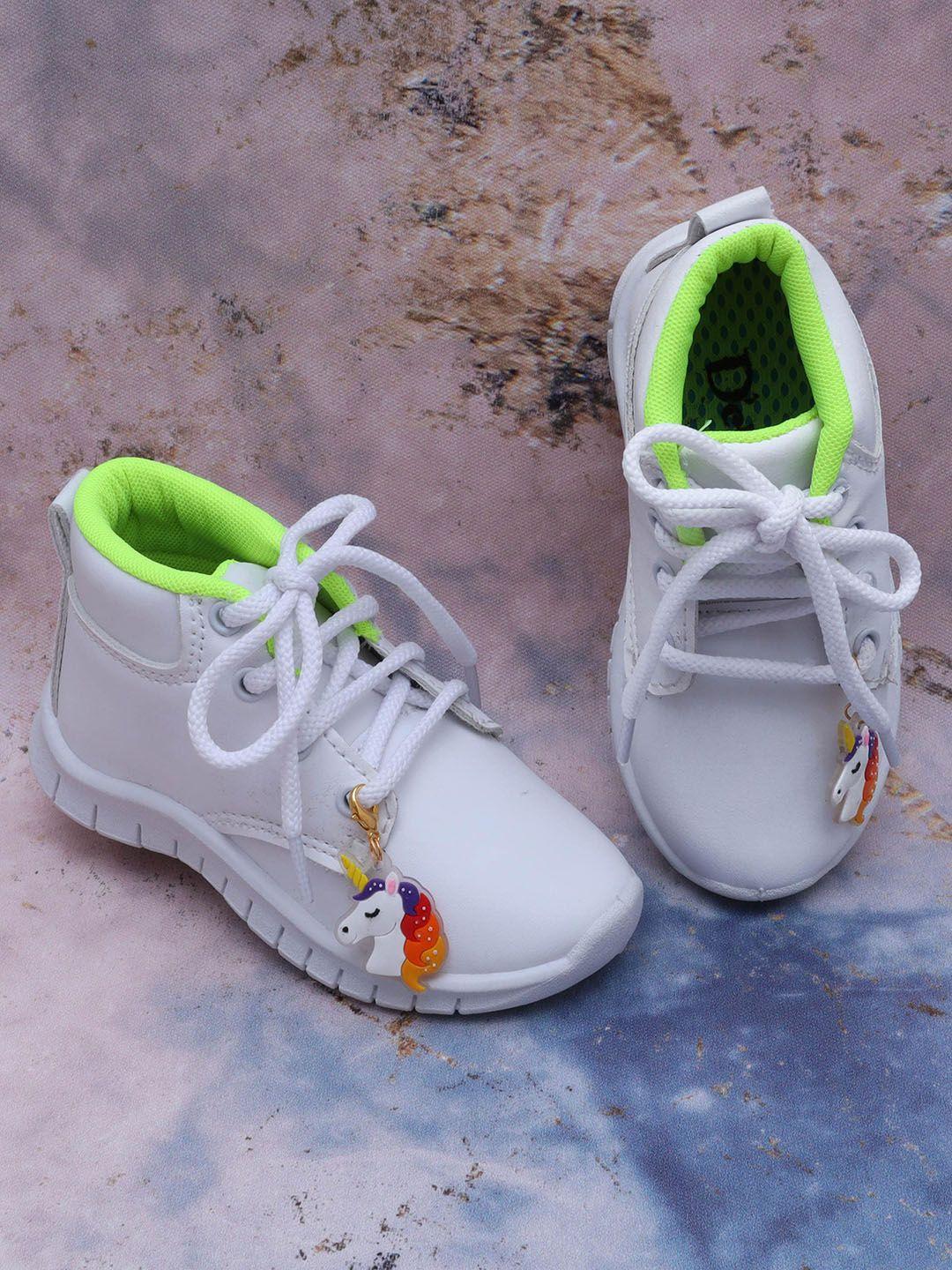 dchica girls white solid mid-top sneakers