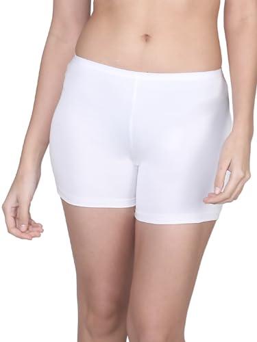 dchica cotton high waist panty for women | comfortable, breathable, high rise, seamless smooth slip shorts for under dresses | white shorts panties for women with good hip coverage pack of 1