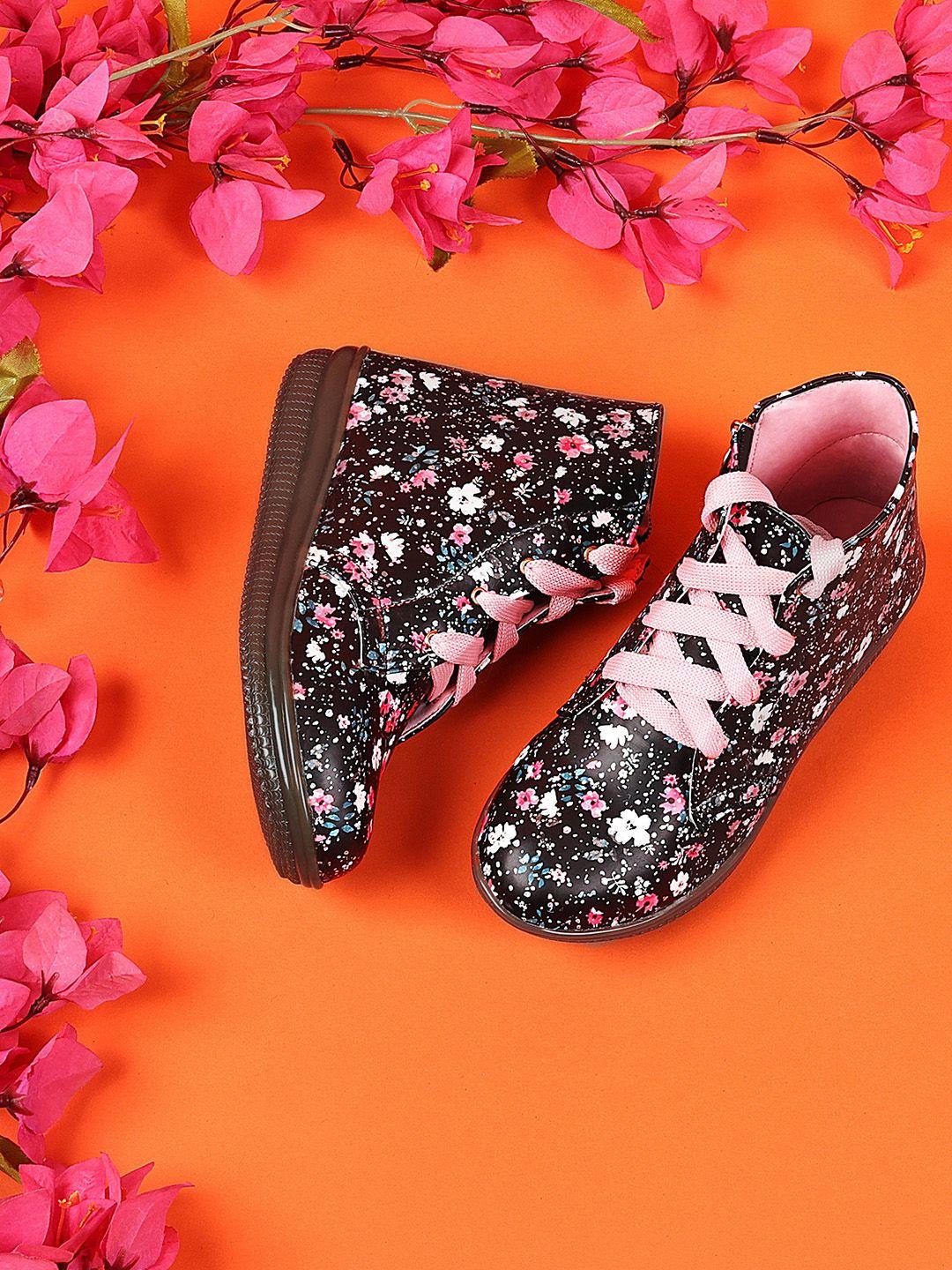dchica girls floral printed mid-top regular boots