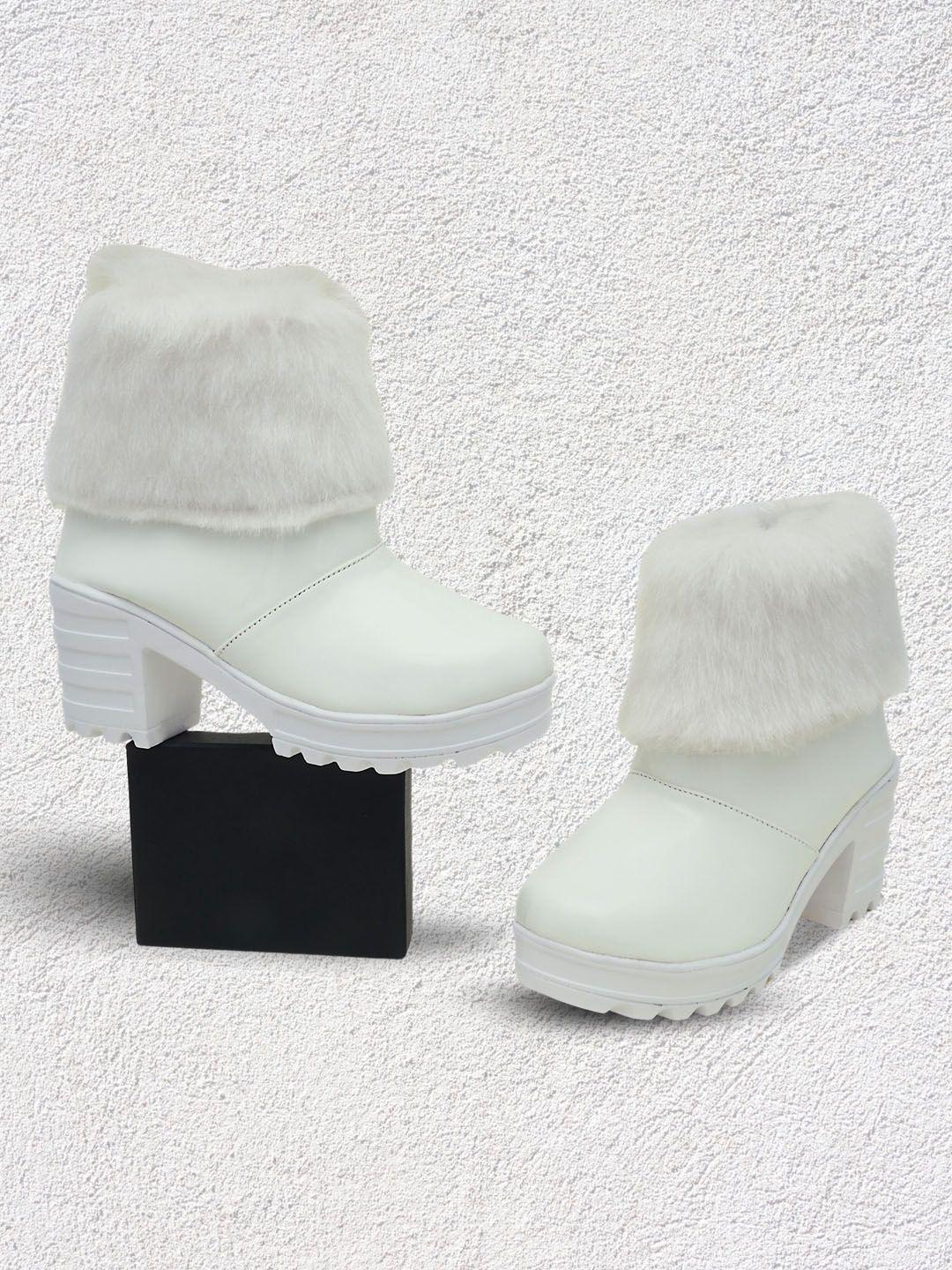 dchica girls white fur lined party platforms