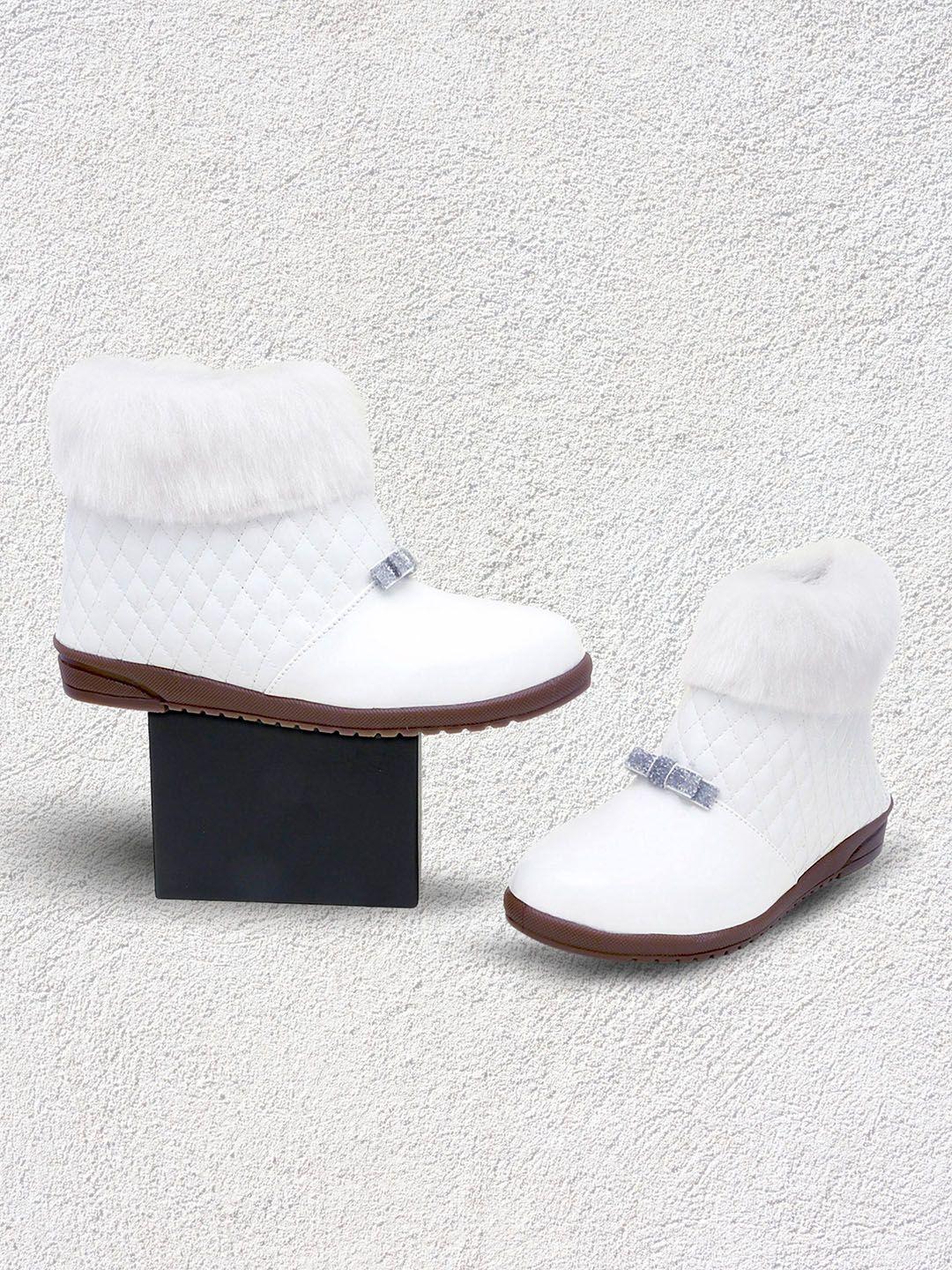 dchica girls white textured fur lined boots