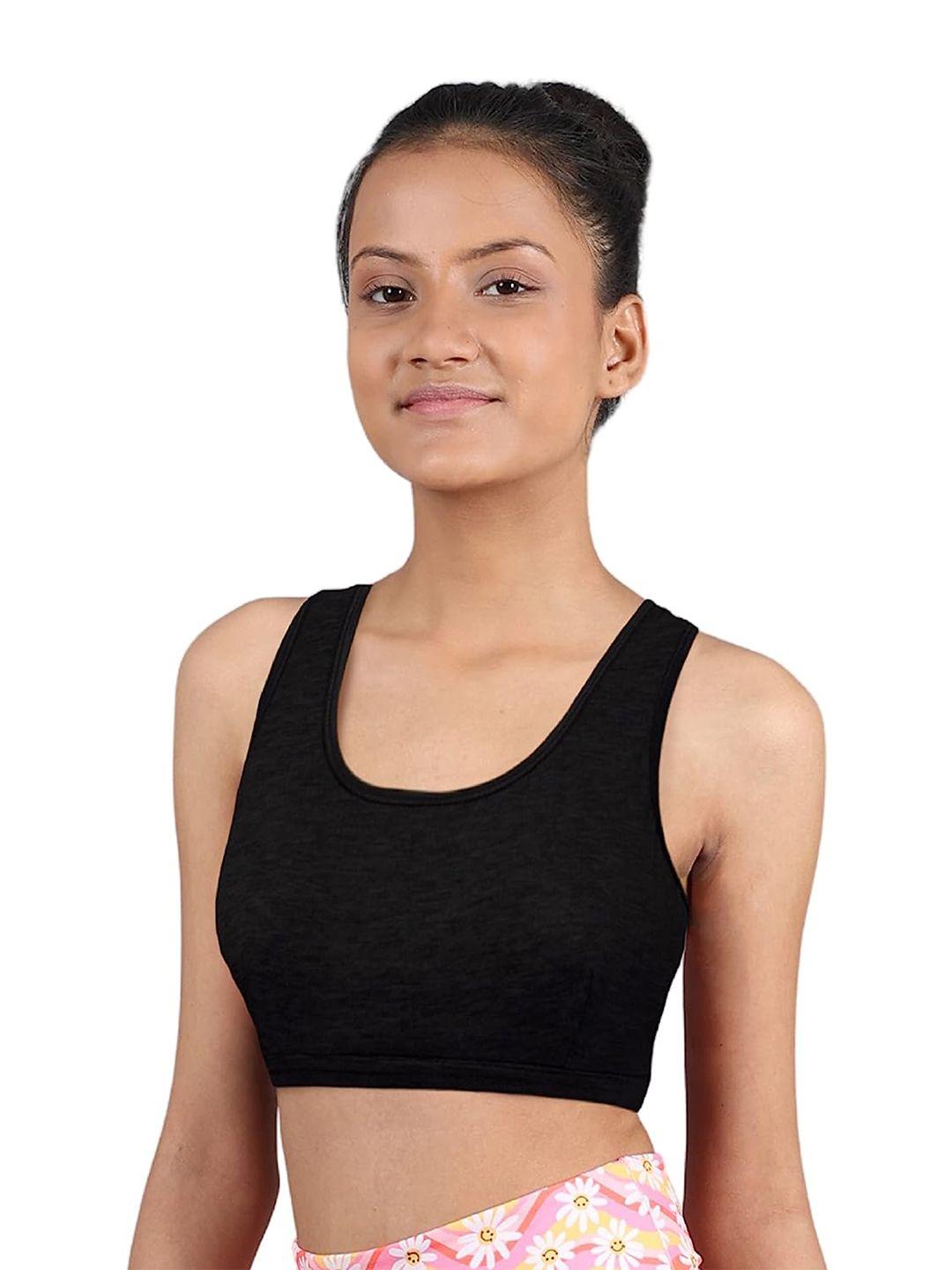 dchica non-padded full coverage cotton sports bra