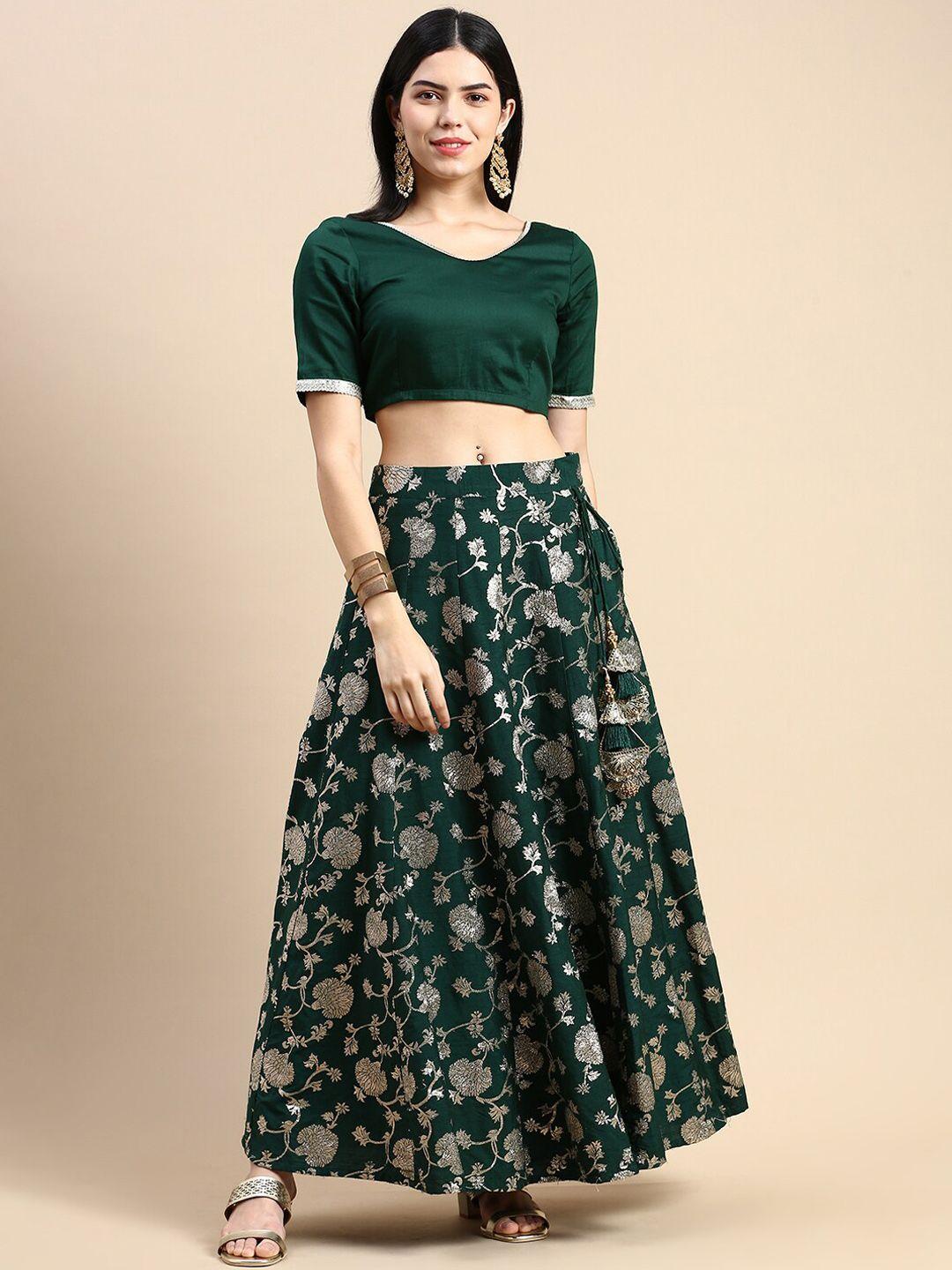 de moza floral woven design a-line skirt