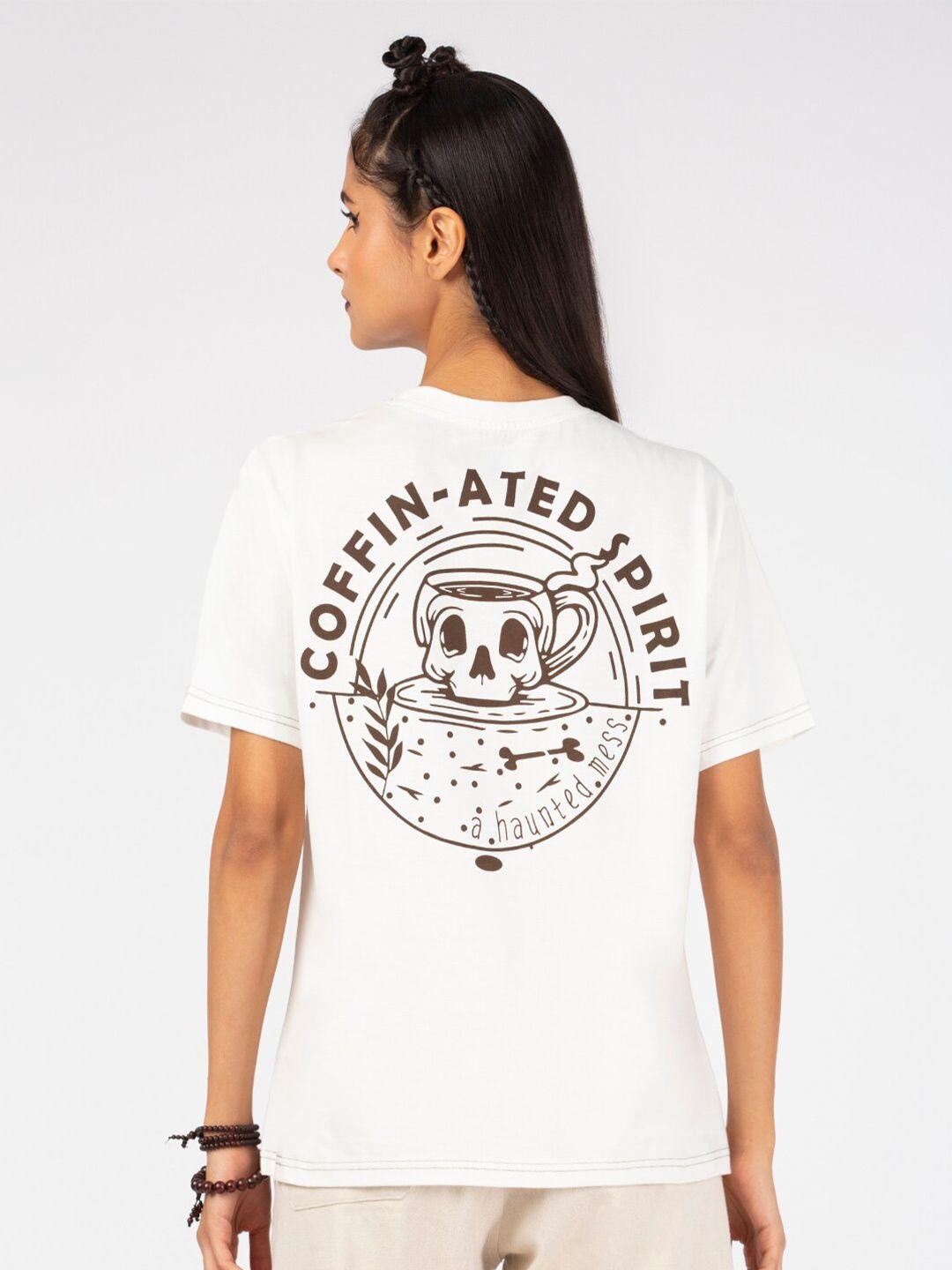 de moza typography printed cotton t-shirt