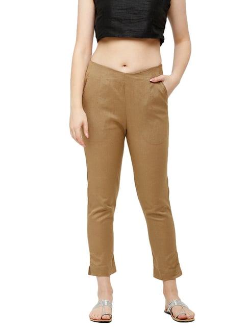 de moza dark beige elasticated pants