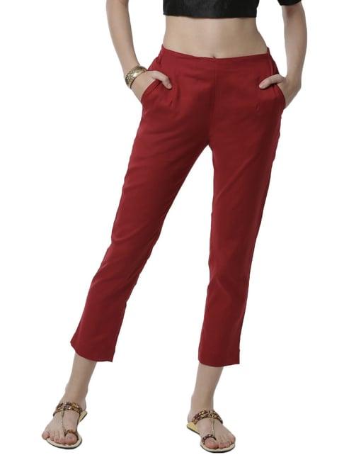 de moza maroon elasticated pants