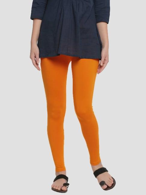 de moza orange regular fit leggings