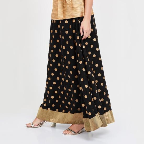 de moza polka dot print elasticated skirt