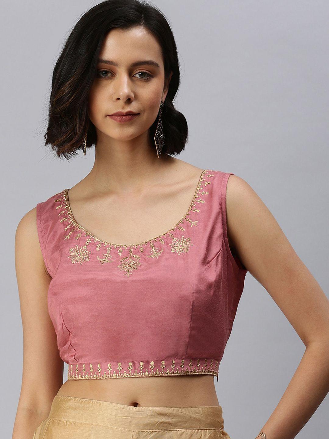 de moza rose embroidered saree blouse