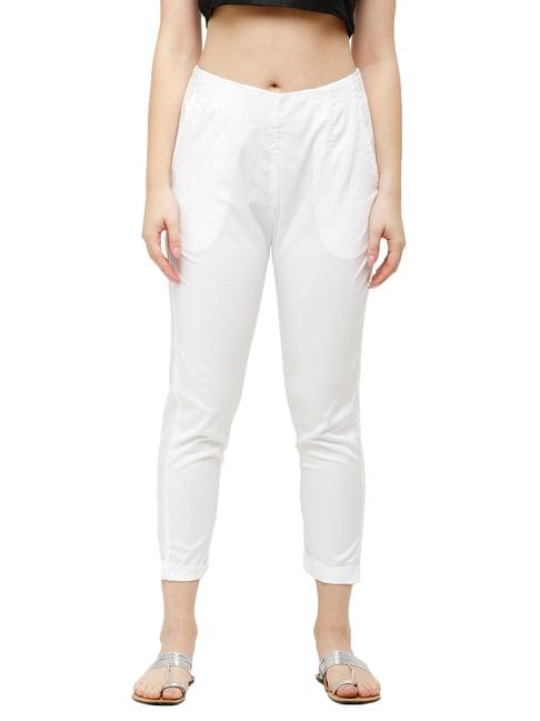 de moza white elasticated pants