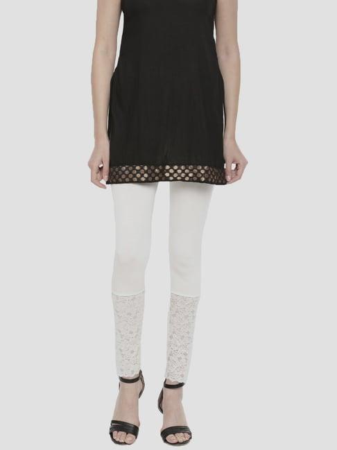 de moza white embroidered leggings