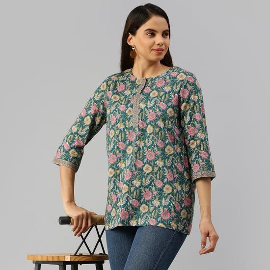 de moza women floral printed top