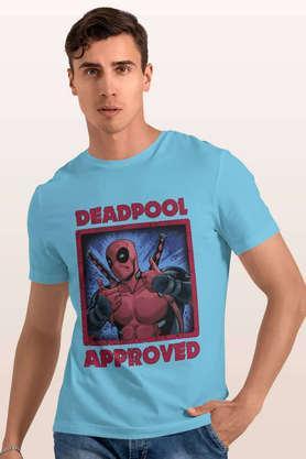 deadpool approved round neck mens t-shirt - sky blue