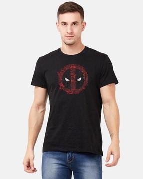 deadpool print crew-neck t-shirt