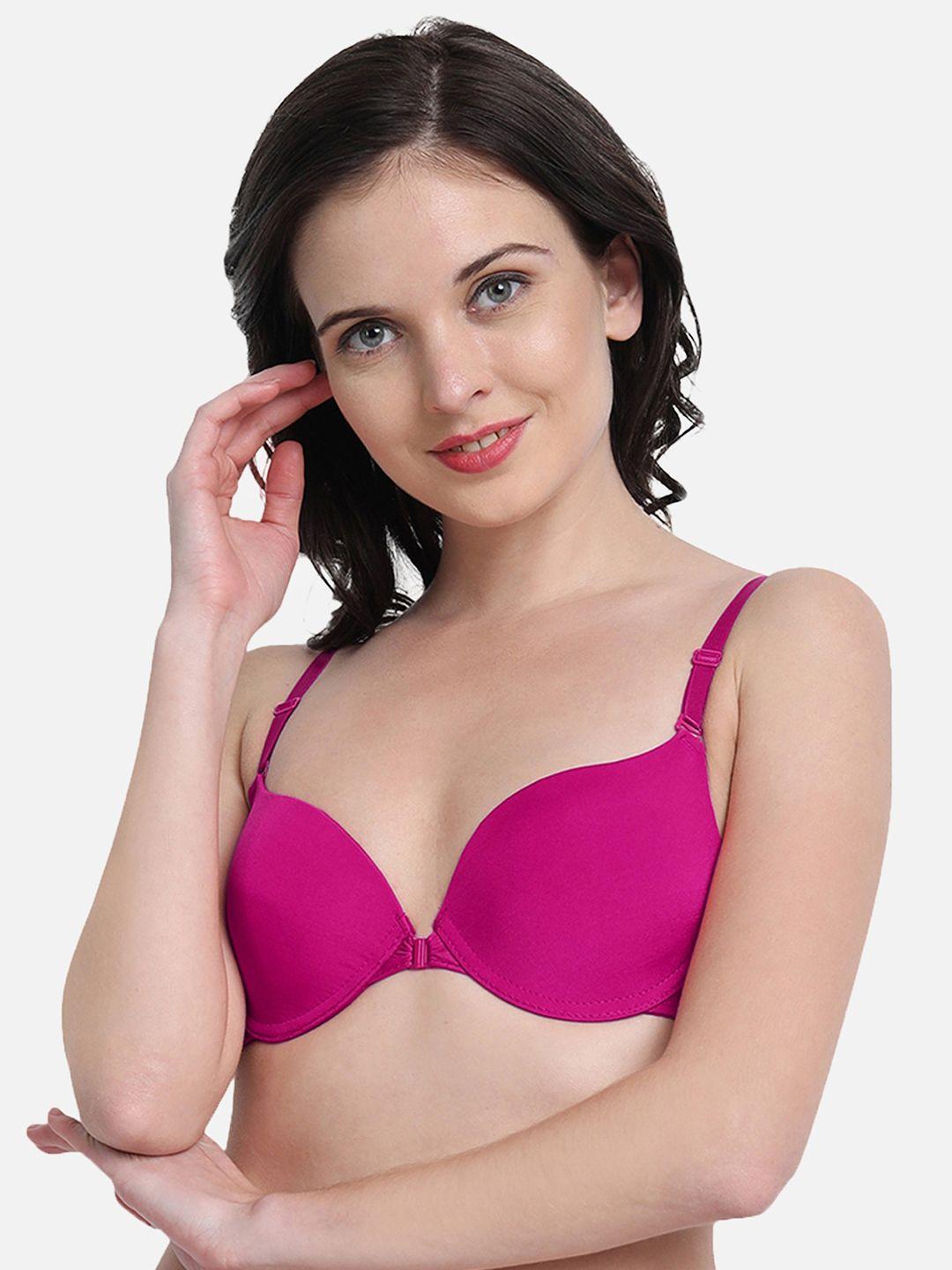 dealseven fashion pink pushup bra - underwired heavily padded