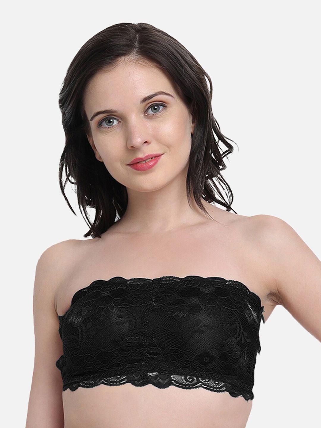 dealseven fashion self design nylon lightly padded bralette bra