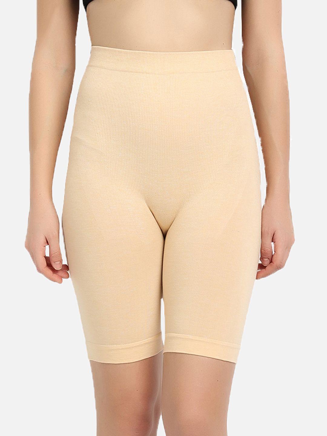 dealseven fashion women beige solid tummy & thigh shapewear