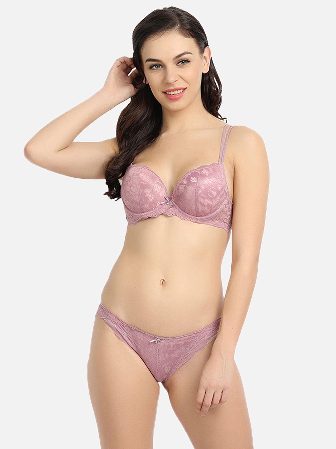 dealseven fashion women purple push-up lingerie set