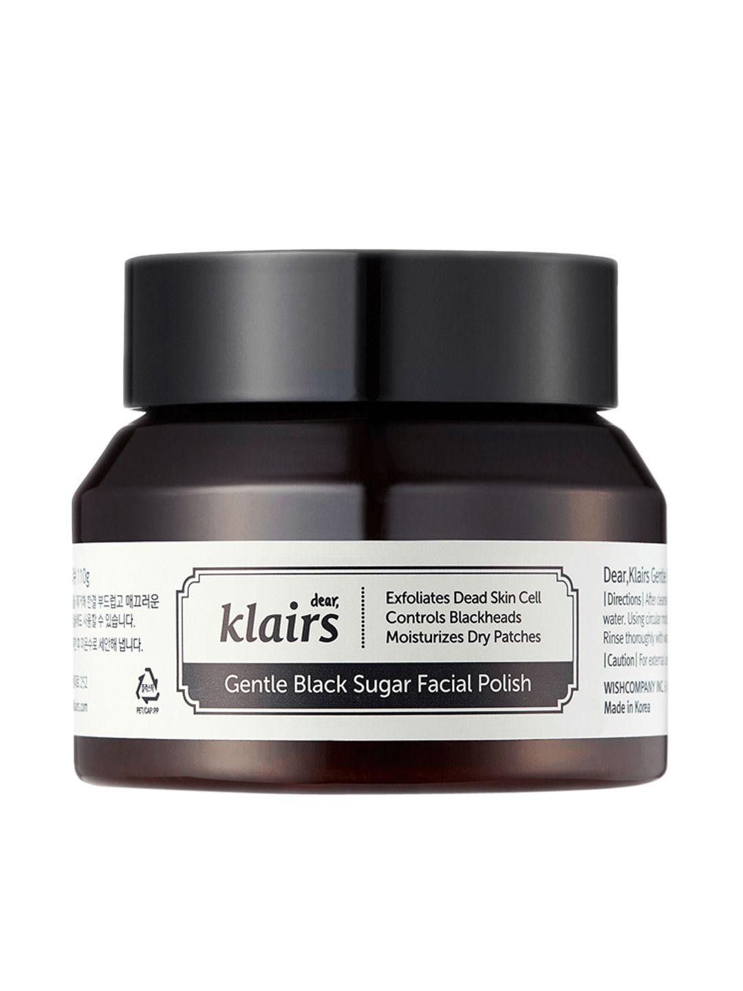 dear klairs gentle black sugar facial polish for skin brightening & remove blackheads-110g