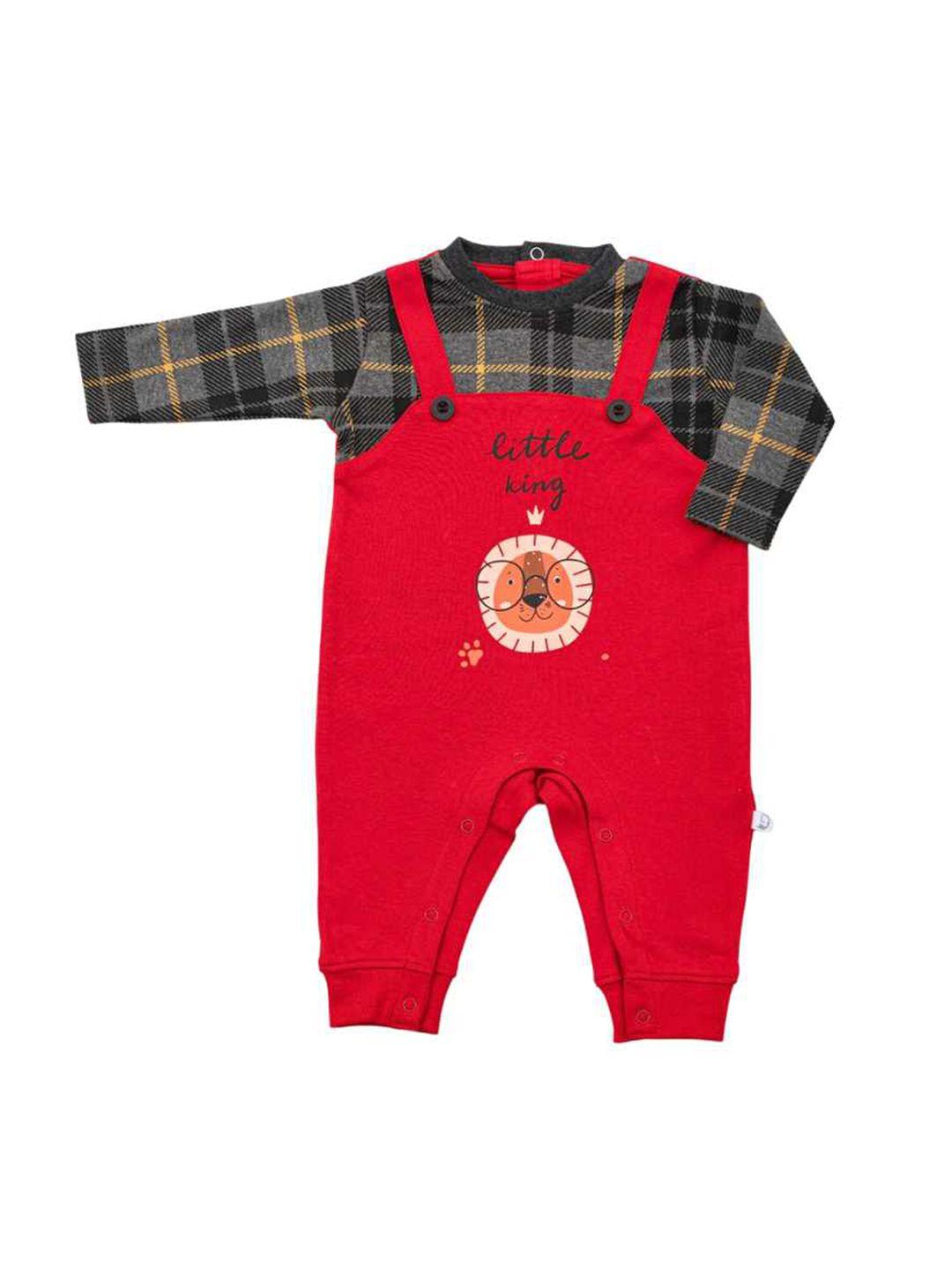 dear little infant boys printed cotton rompers