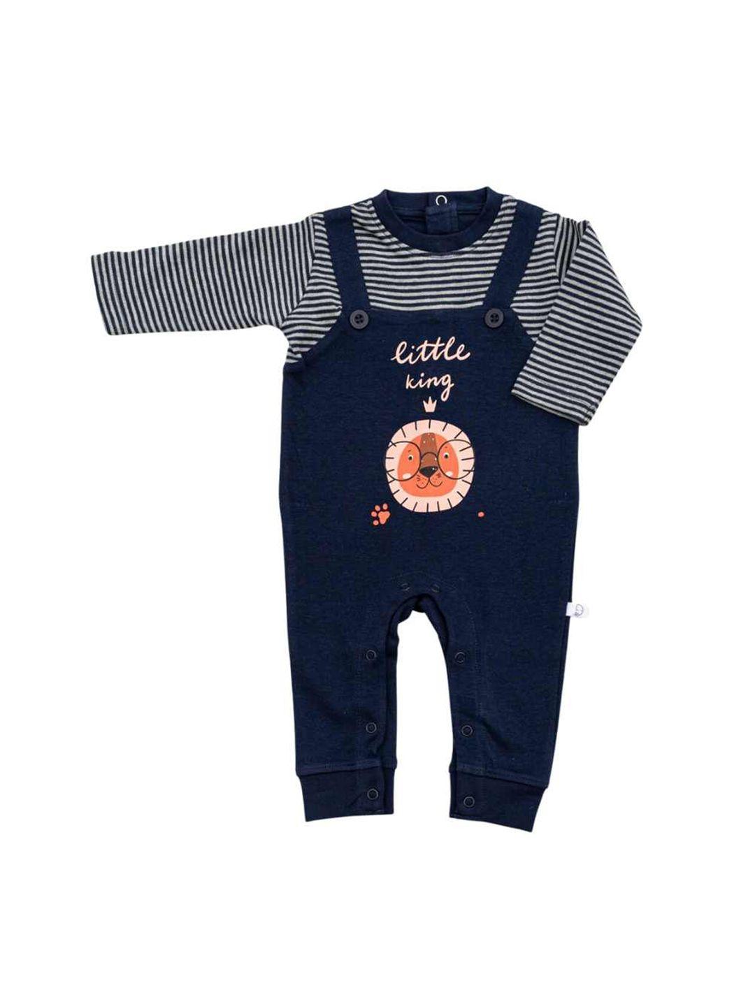 dear little infant boys printed cotton rompers