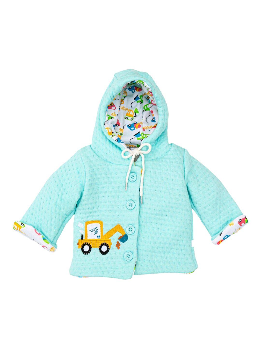 dear little unisex kids green lightweight tailored jacket with embroidered