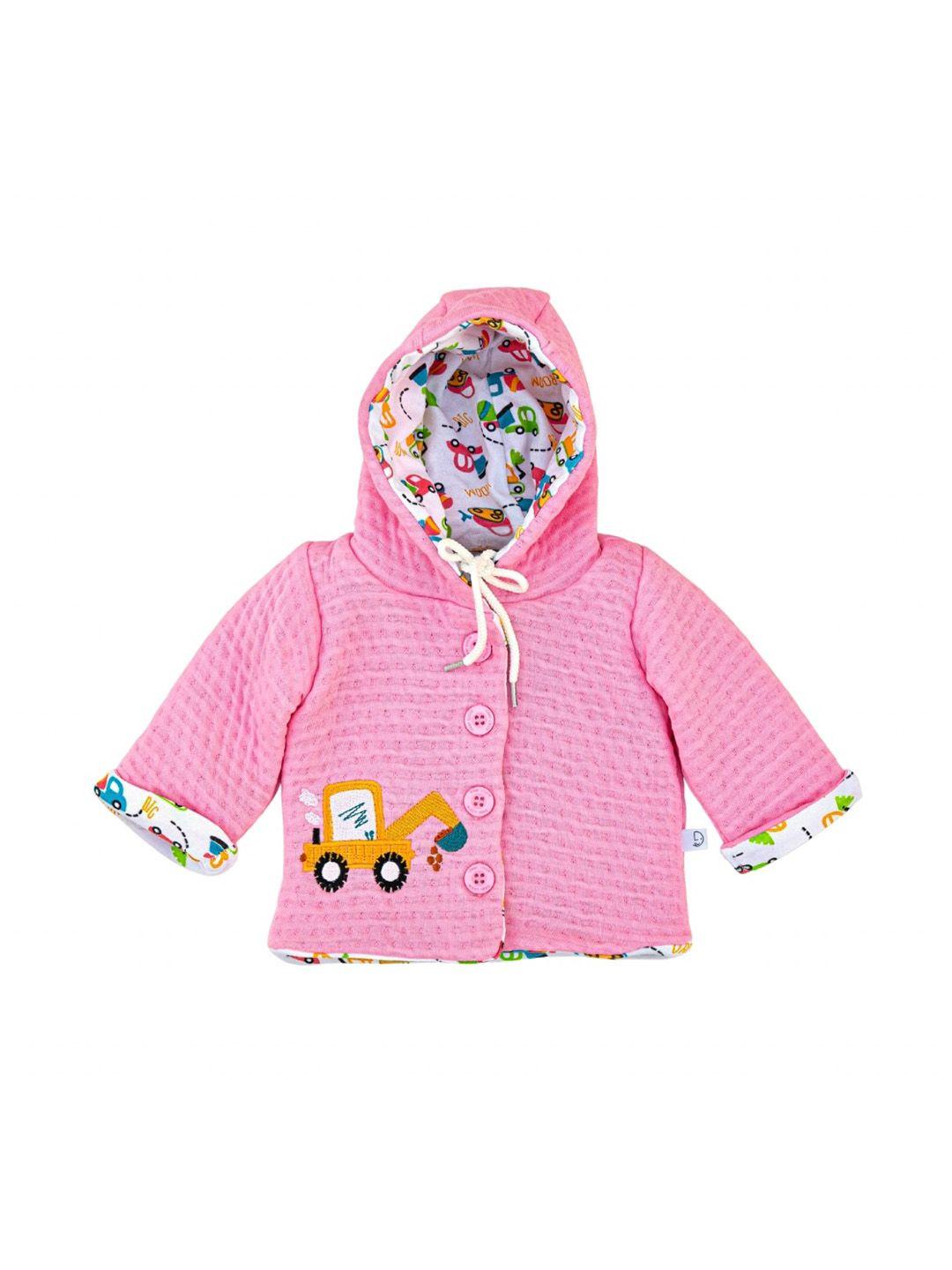 dear little unisex kids pink geometric lightweight crop tailored jacket
