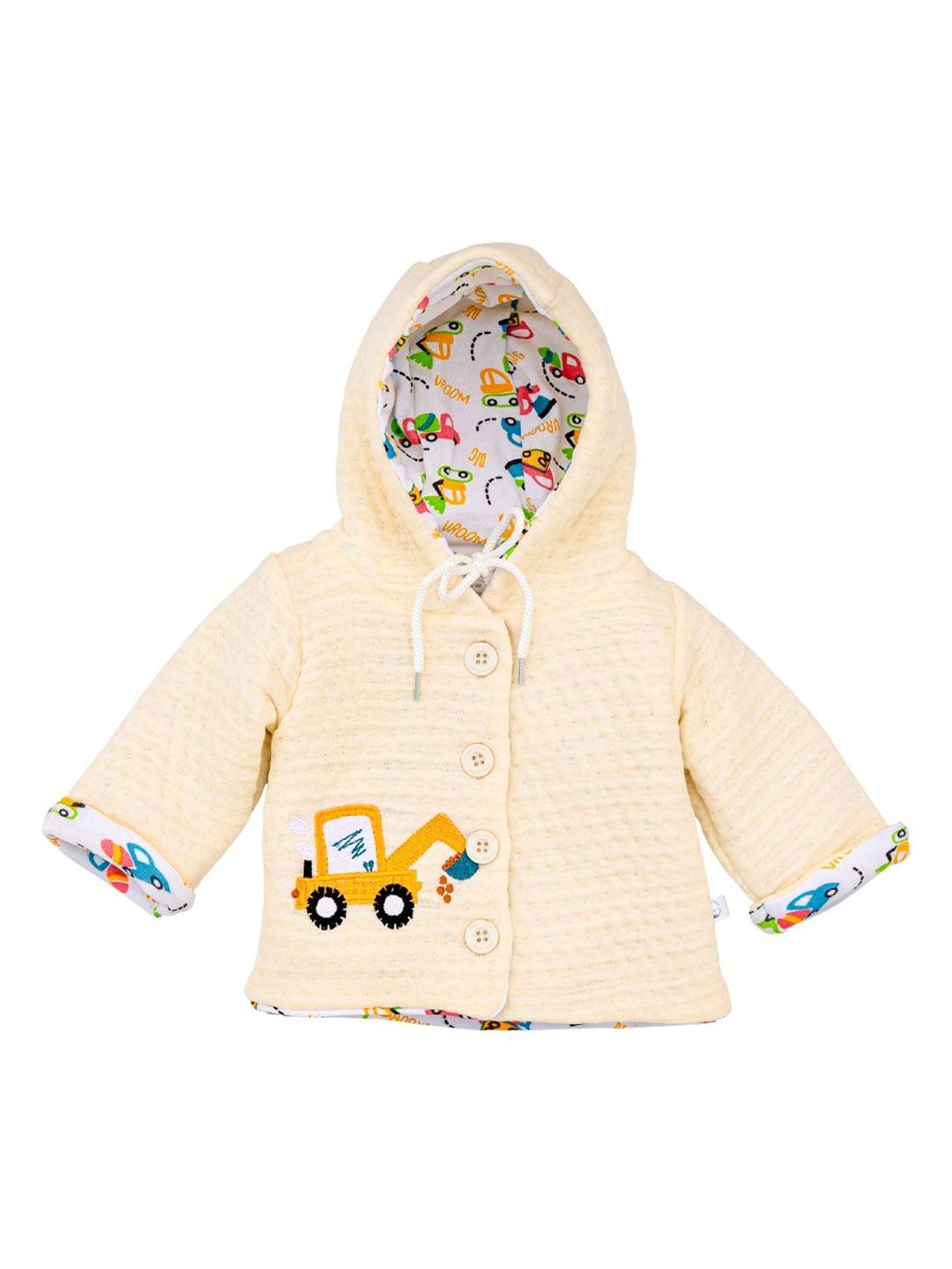 dear little unisex kids yellow geometric lightweight crop tailored jacket embroidered