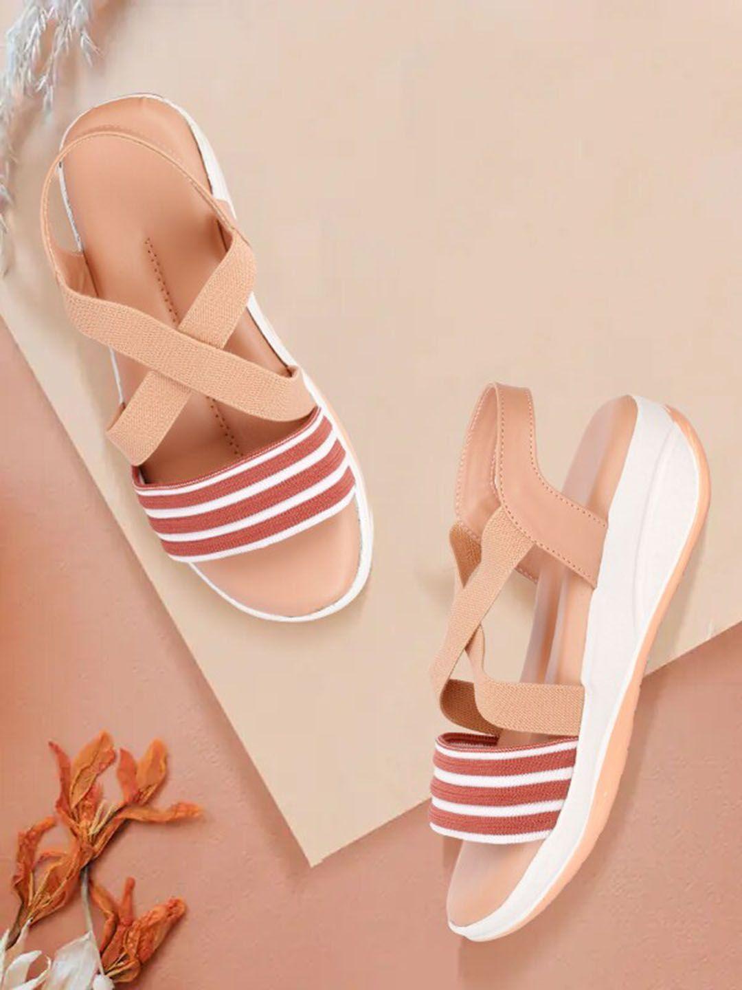 deas striped wedge heels with backstrap