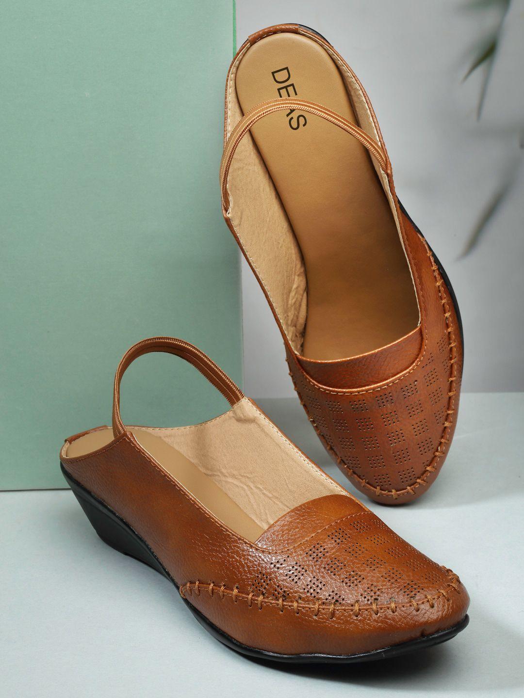 deas textured leather mules with backstrap