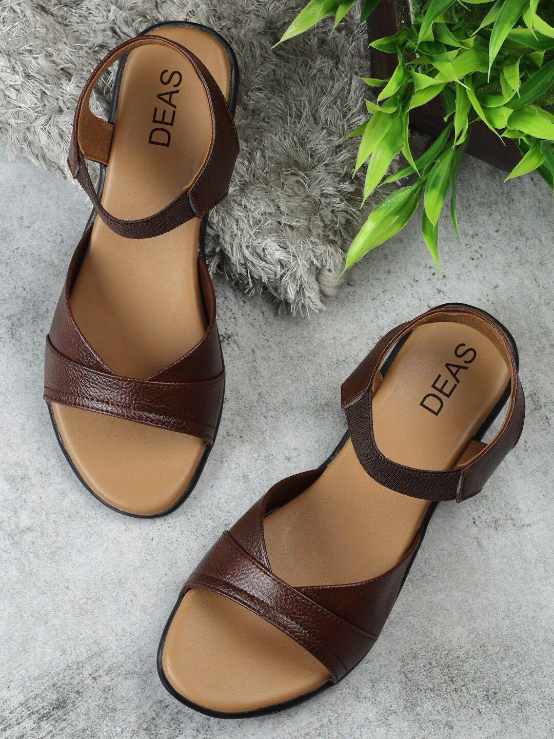 deas women brown open toe flats