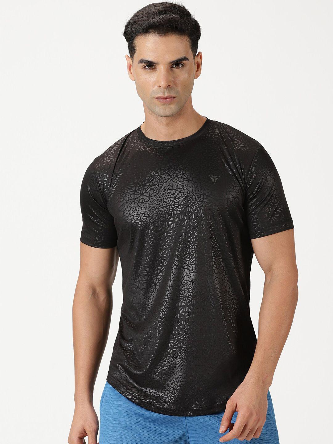 deb men black printed pockets t-shirt