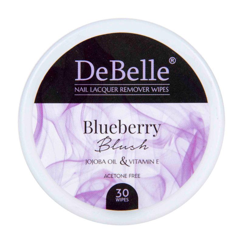 debelle nail lacquer remover wipes - blueberry blush
