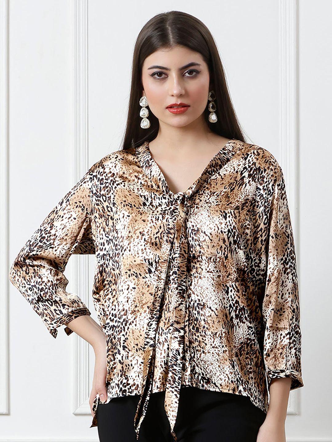 debonatella animal printed satin regular top