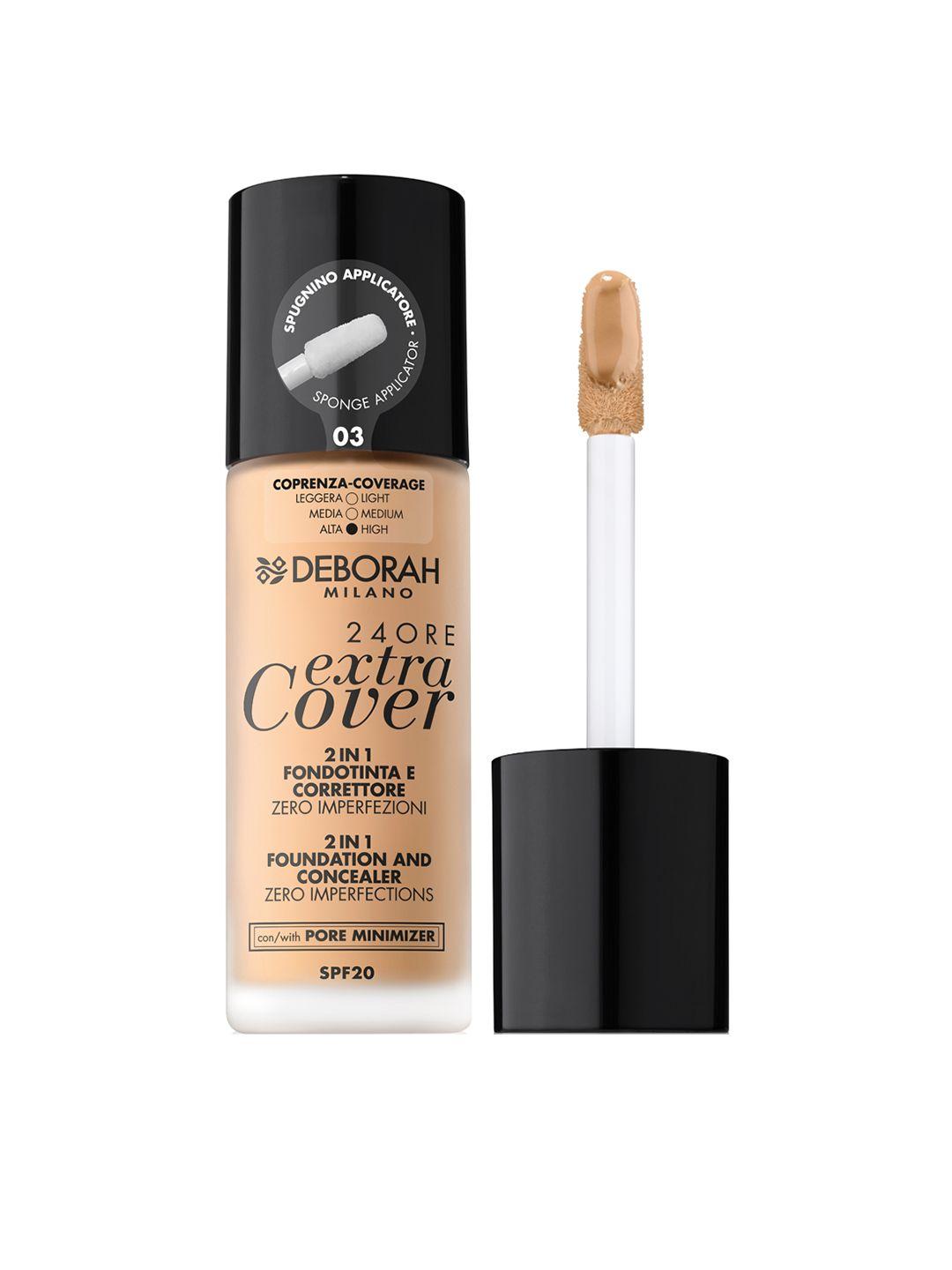 deborah milano 24ore extra cover spf 20 2-in-1 foundation & concealer - 03 sand