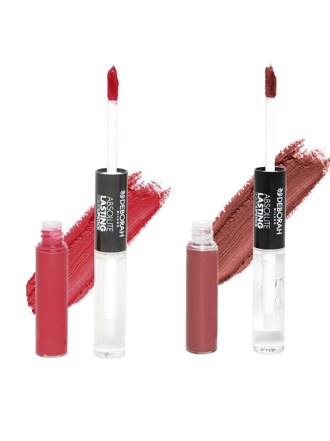 deborah milano set of 2 lipsticks with gloss