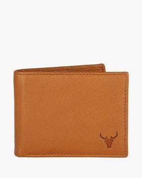 debossed logo rfid protected bi-fold wallet