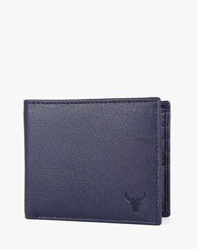 debossed logo rfid protected bi-fold wallet