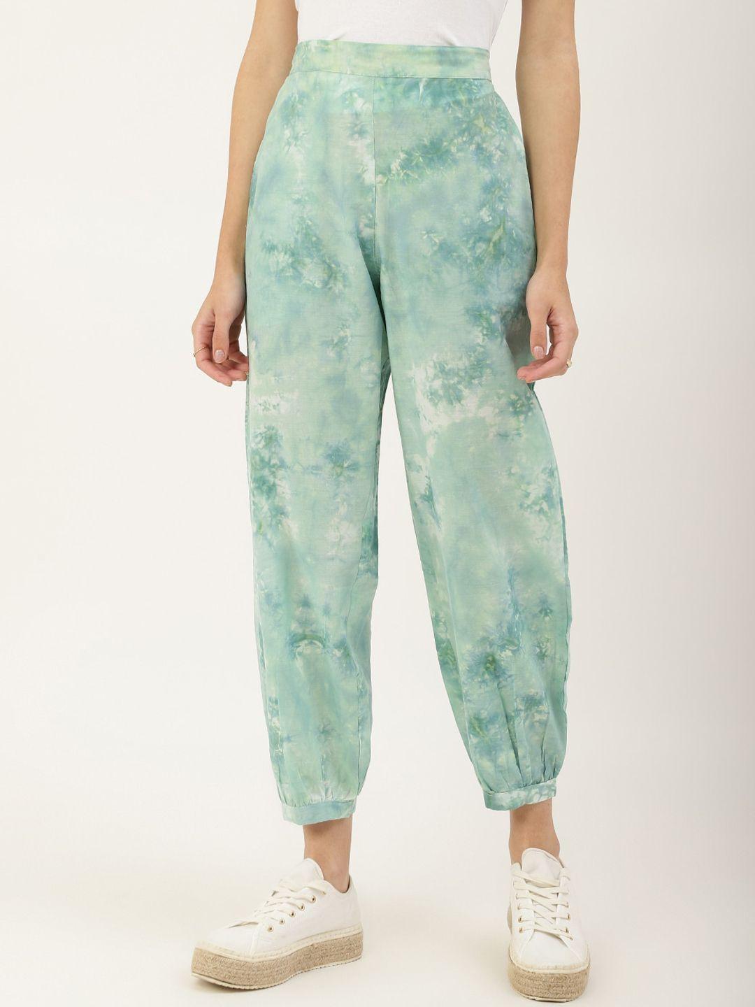 deckedup women floral printed relaxed wrinkle free joggers