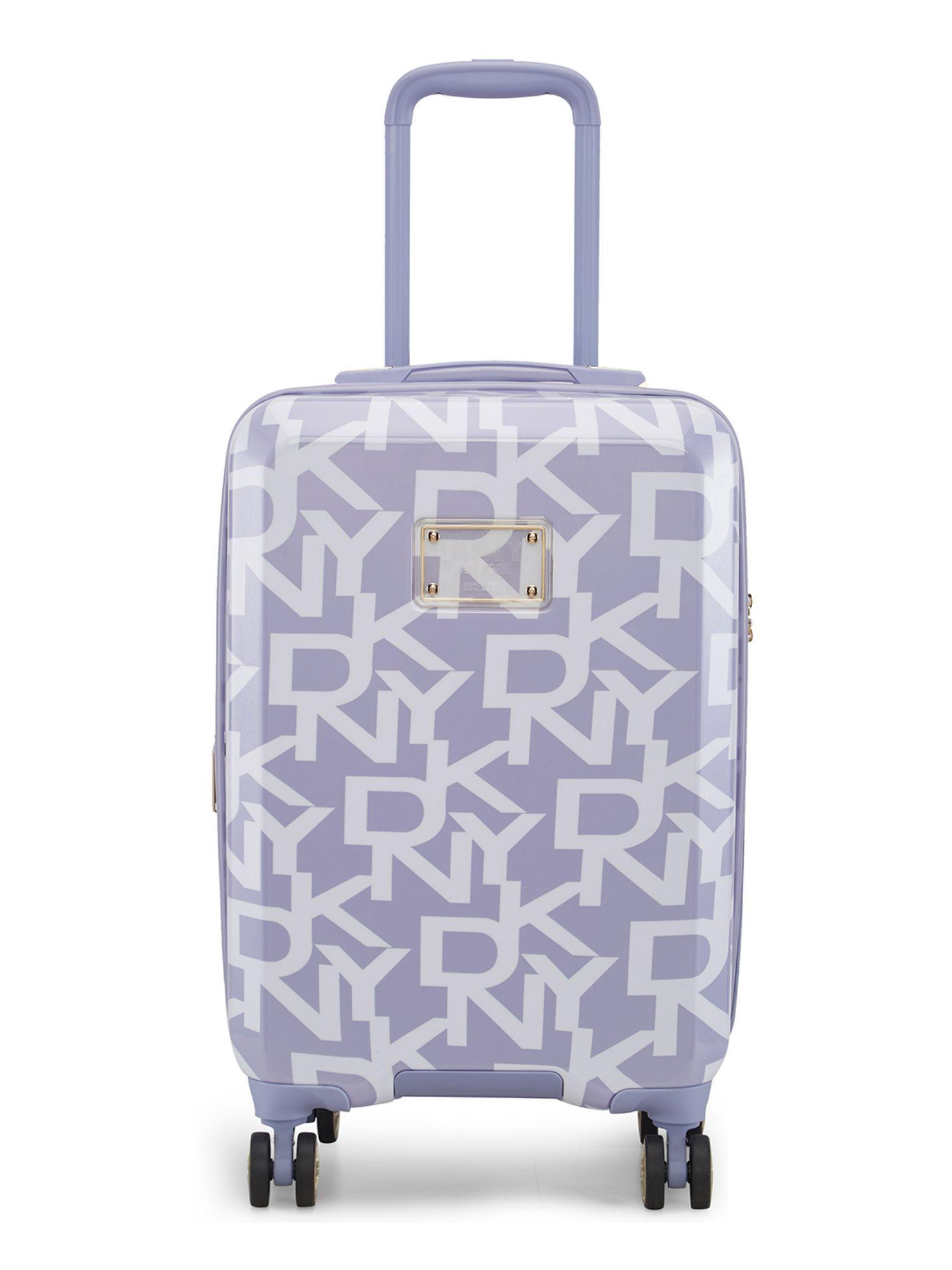 deco signature purple lace colour abs hard cabin 20" luggage with pouch (set of 2)