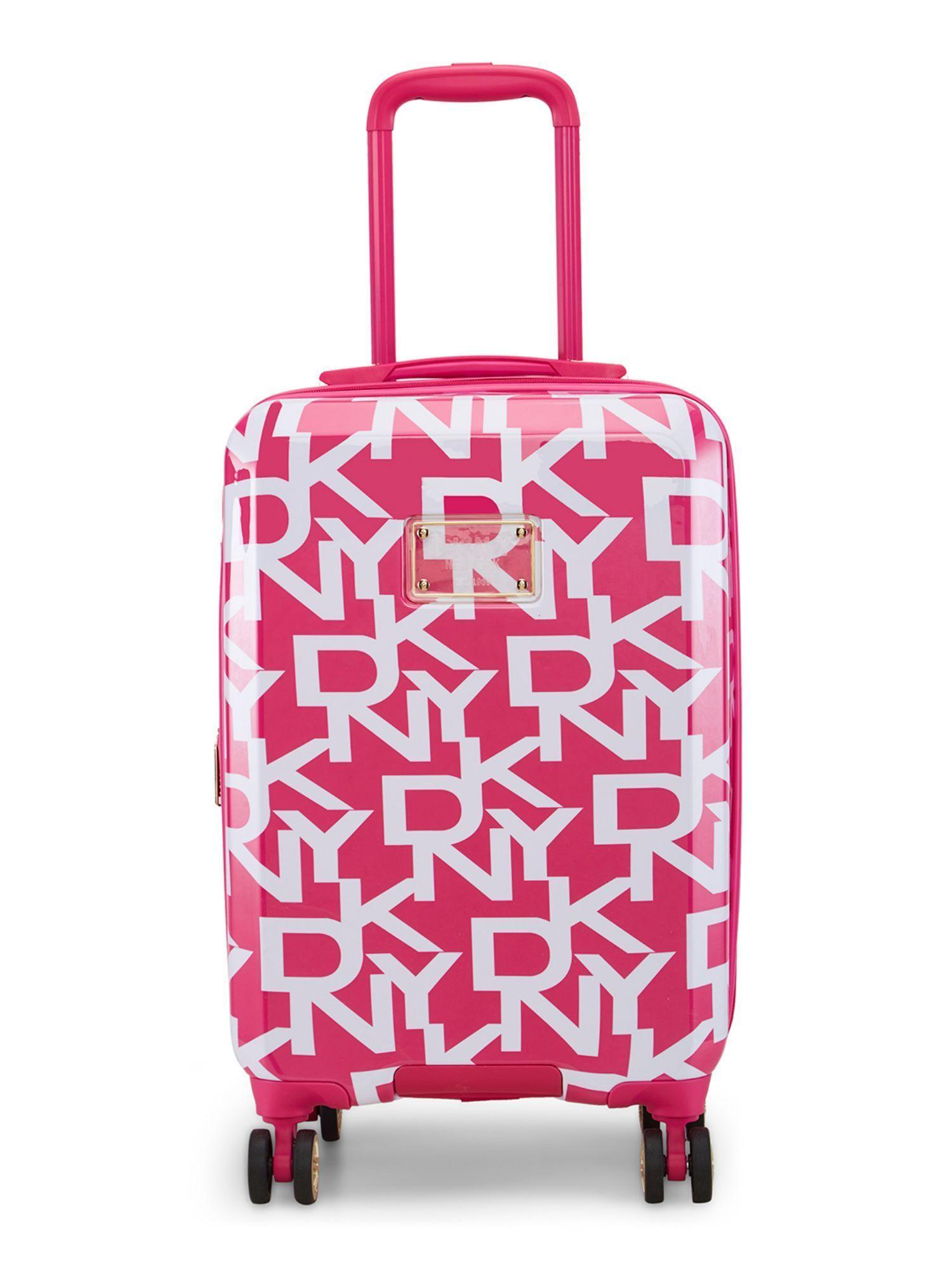 deco signature magenta colour abs hard cabin 20" luggage with pouch (set of 2)