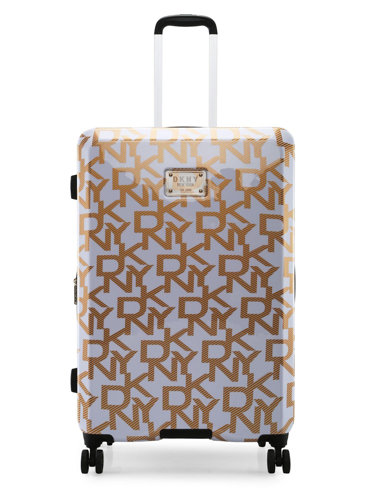 deco signature white & gold abs pc film material hard 20 cabin trolley