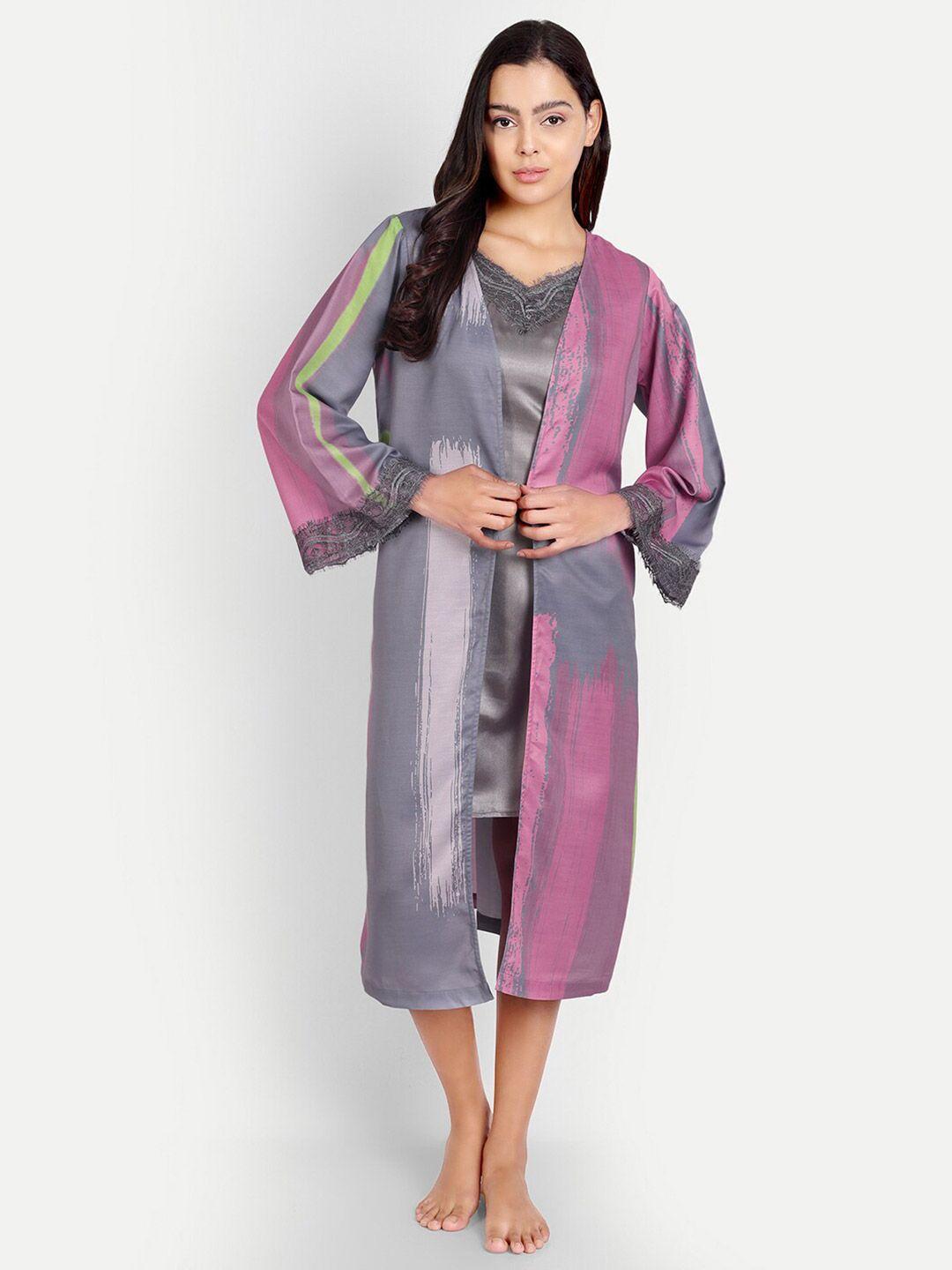 decorealm satin nightdress with robe