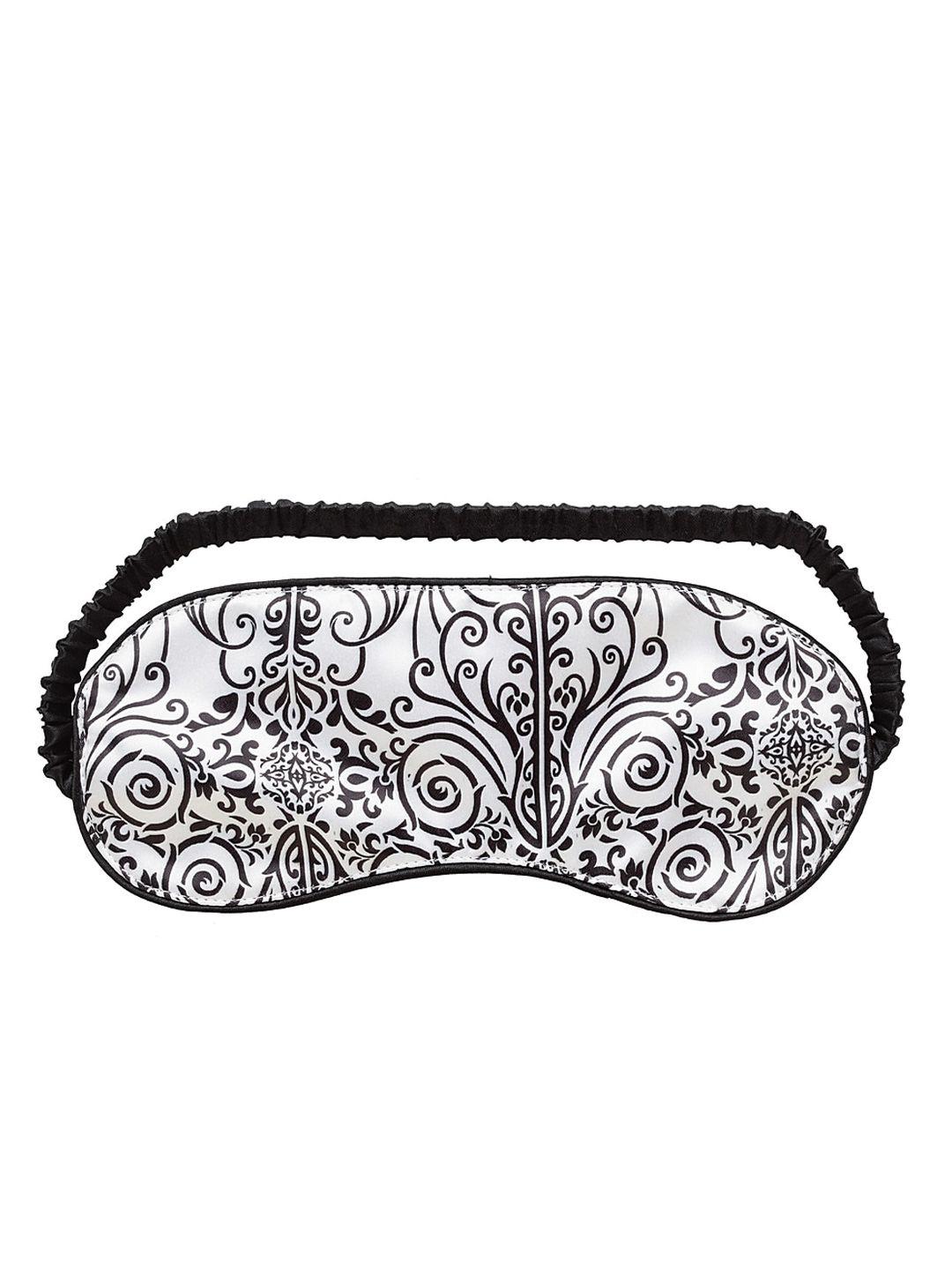 decorealm unisex black & white printed travelling eye mask