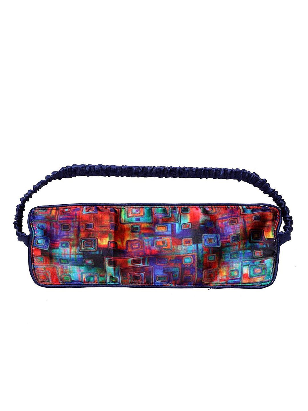 decorealm unisex blue & pink printed travel eye mask