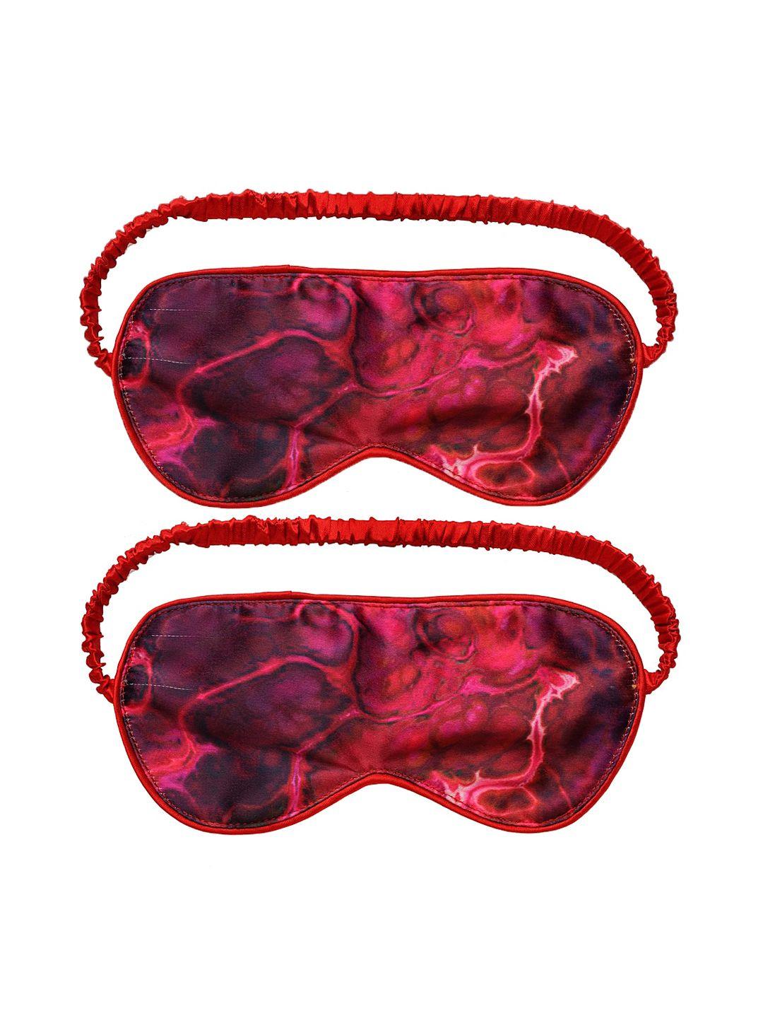 decorealm unisex pack of 2 pink printed travel eye masks