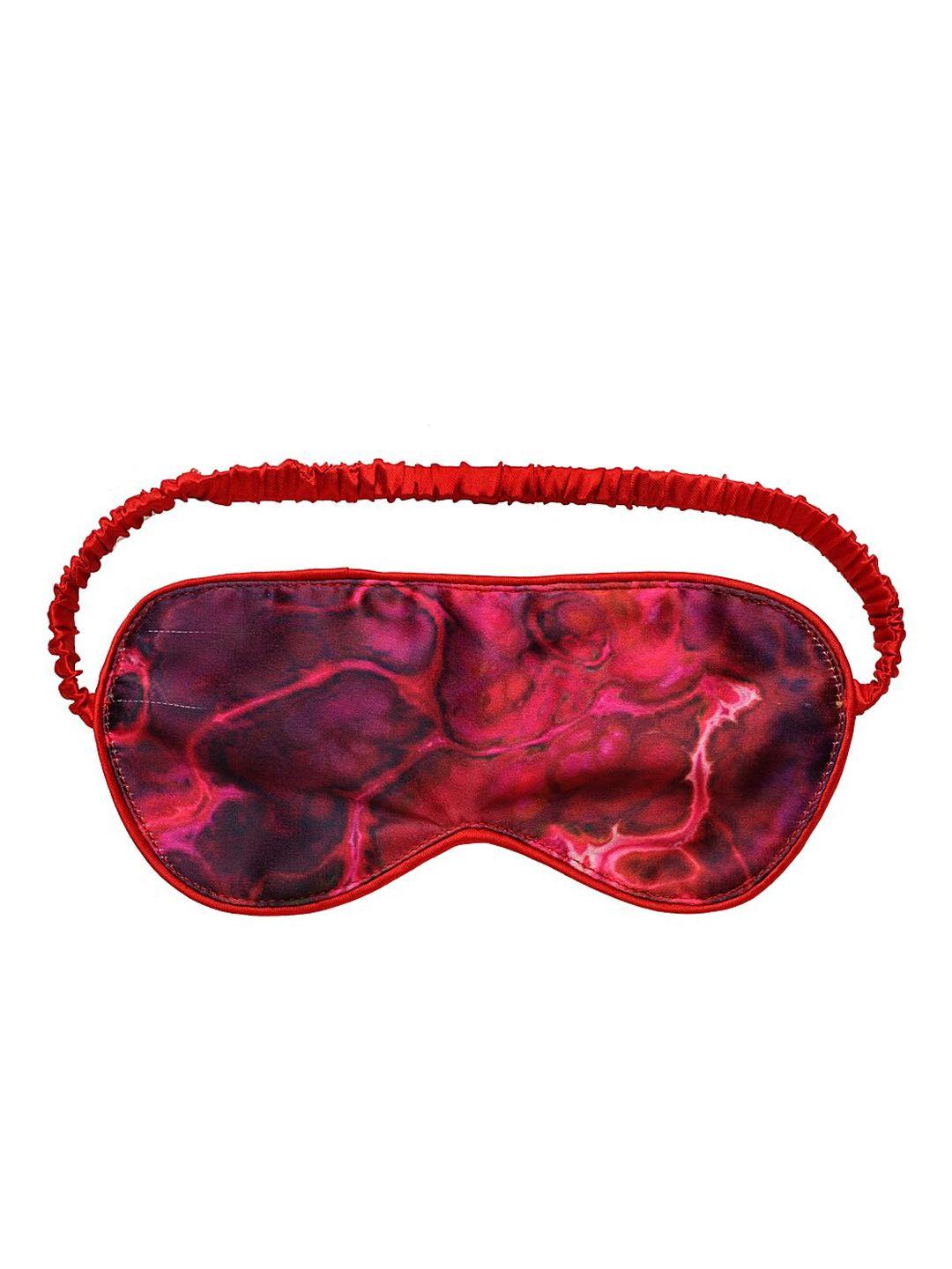 decorealm unisex red printed traveling eye mask